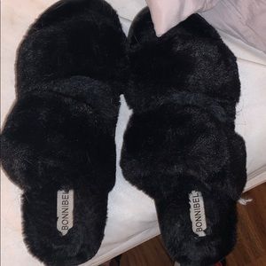 Black slippers
